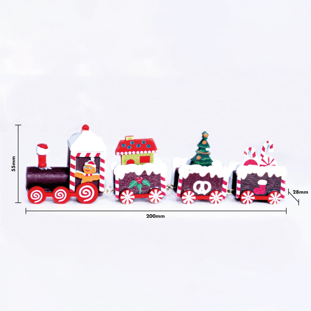 St Helens Wooden Christmas Pudding Train Set Display 20cm Image 6