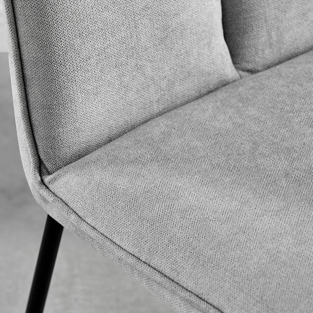 Furniturebox Arona Harley 6 Seater Round Dining Set Light Grey and Black Image 8