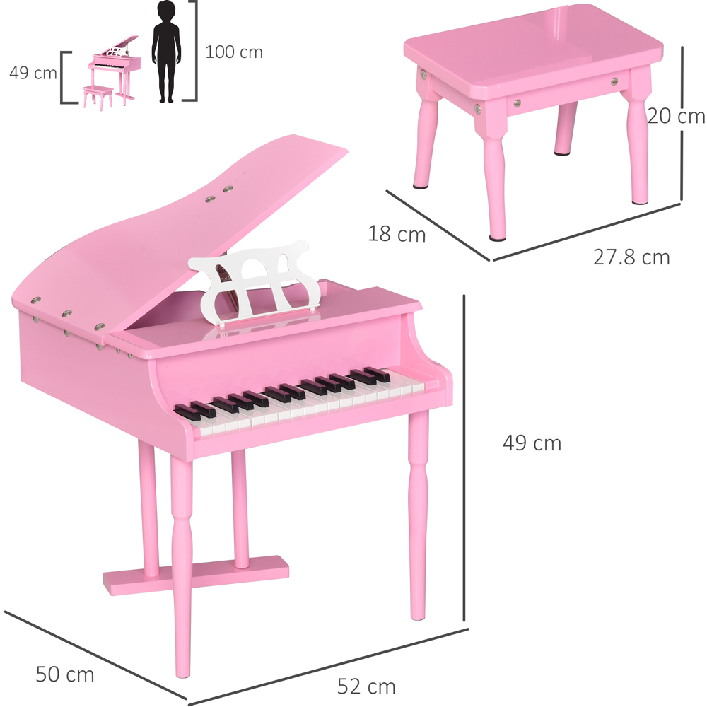 Tommy Toys 30 Keys Mini Kids Piano with Music Stand and Bench Image 9