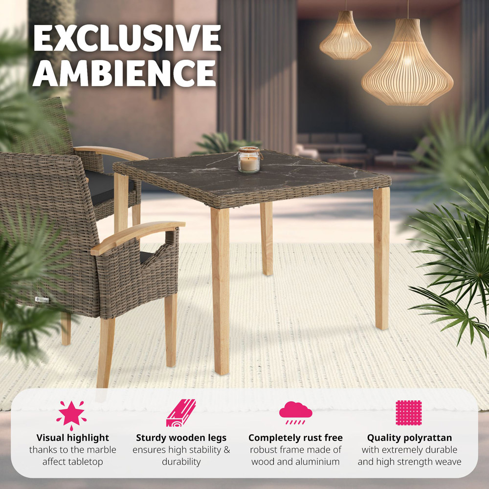 tectake Tarent Nature Outdoor Dining Table Image 4