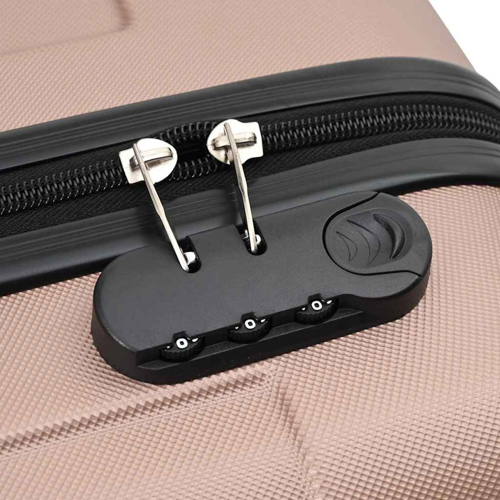 vidaXL Set of 3 Gold ABS Suitcases with Wheels Image 8