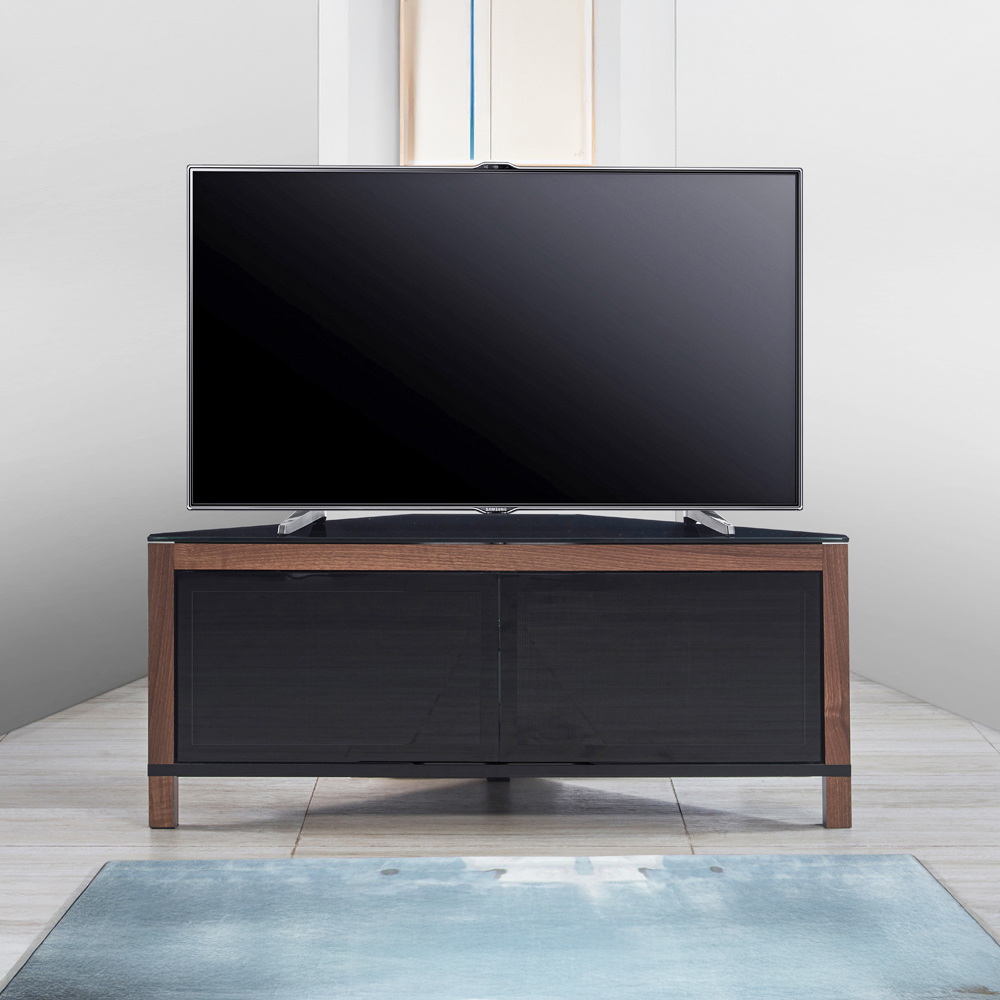 MDA Designs Volans 2 Door Black and Walnut TV Cabinet Image 8