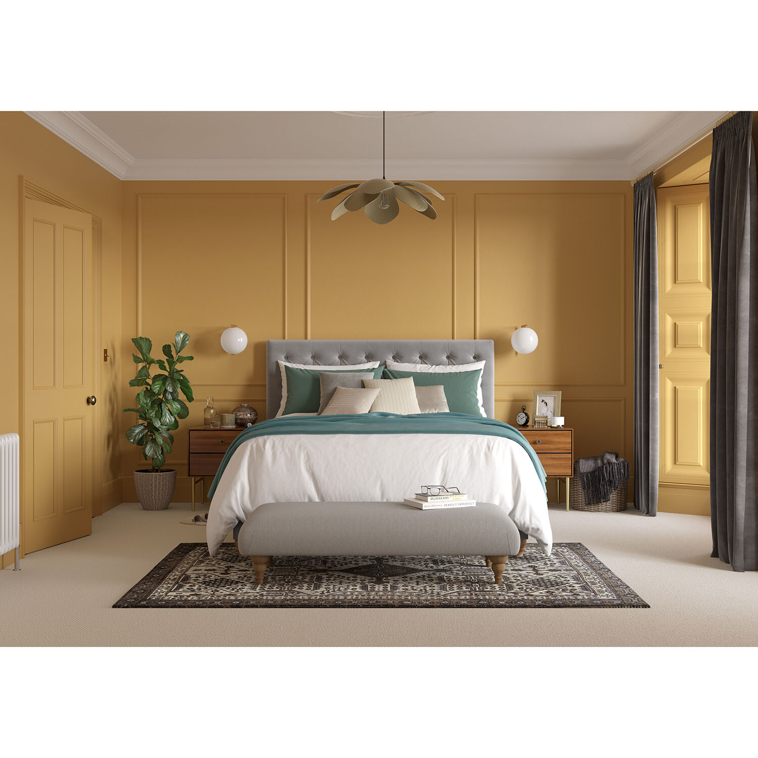 Dulux Heritage Walls and Ceilings Brushed Gold Velvet Matt Emulsion Paint 2.5L Image 12