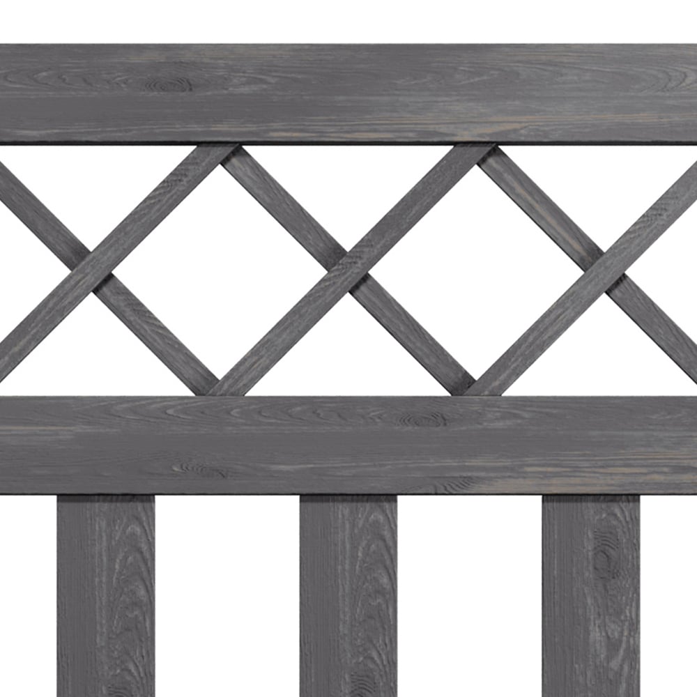 Outdoor Cross Top Wooden Grey Garden Fence Door, 90 x 76 x 2.5cm Image 6