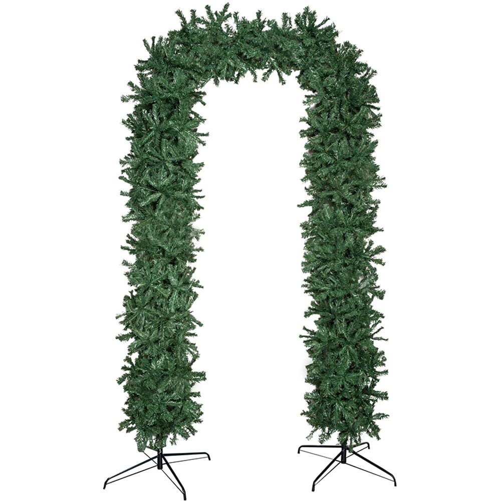 Samuel Alexander Single Door Artificial Plain Green Christmas Tree Arch 8ft Image 1