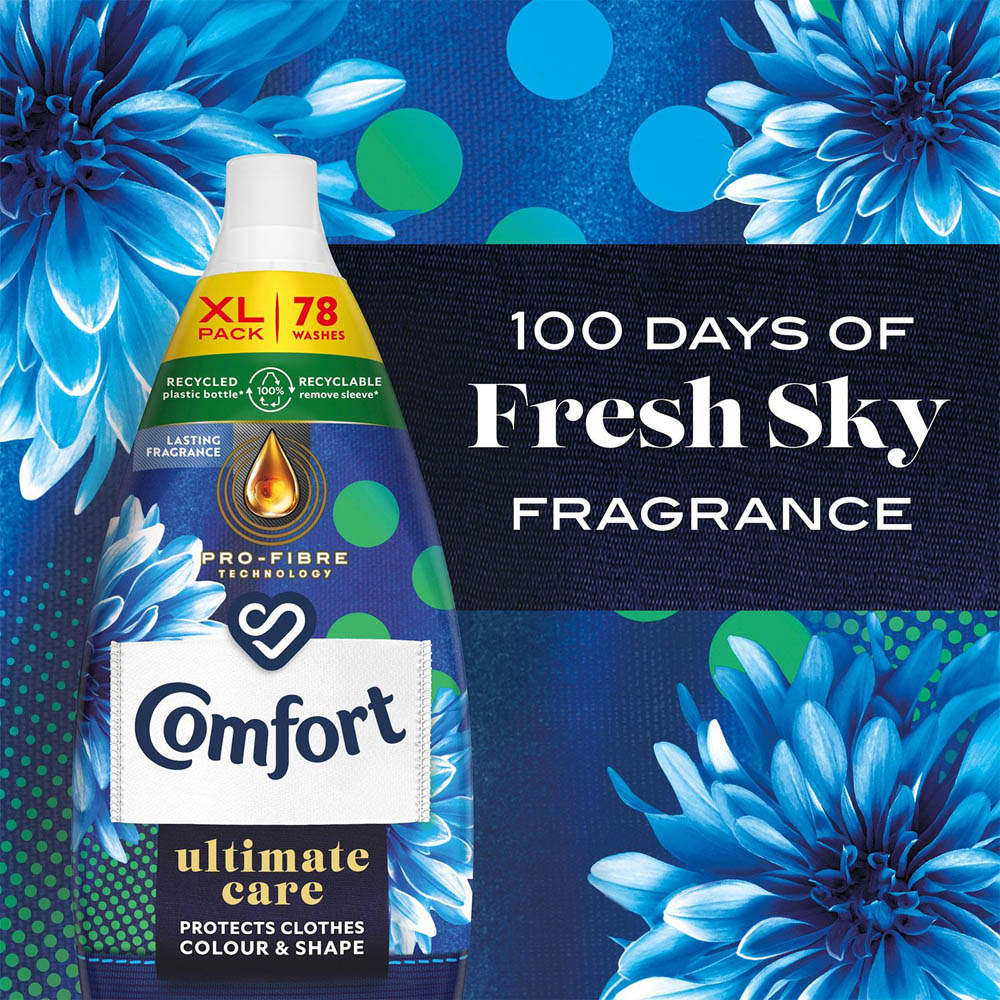 Comfort Ultimate Care Fresh Sky Concentrated Fabric Conditioner 78 Washes 1.18L Image 5