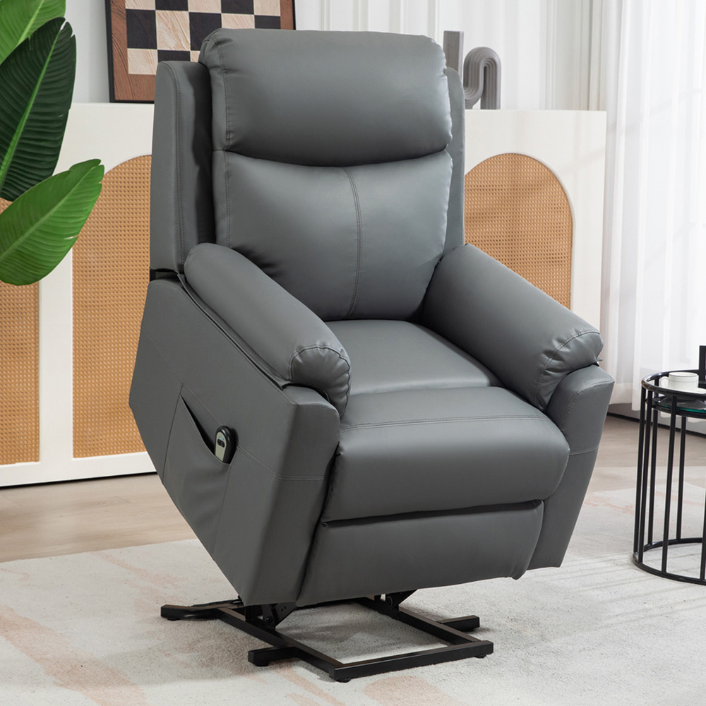 Portland Grey Power Lift Recliner Electric Chair with Remote Image 1
