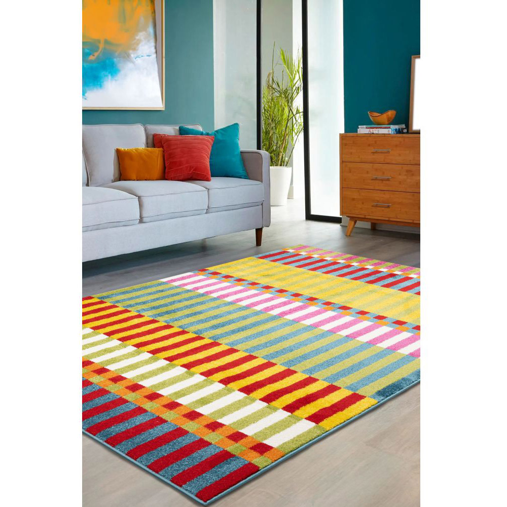 Homemaker New Villa Multicolour Blocks Rug 120 x 170cm Image 5