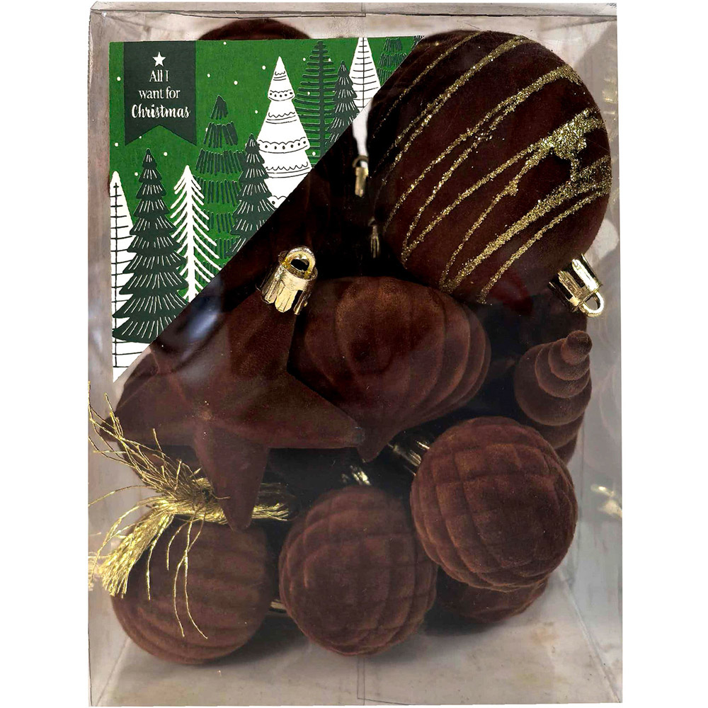 Pack of 24 Flocked Baubles Image 5