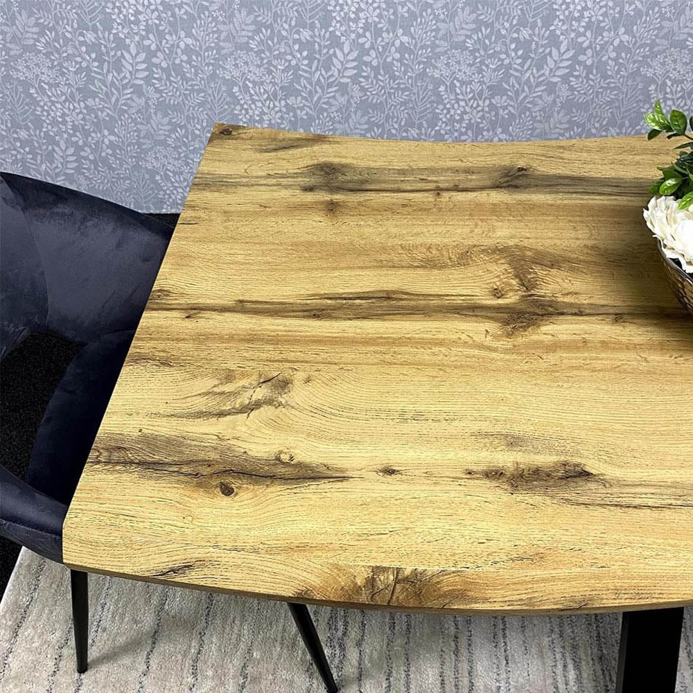 Portland 4 Seater Velvet Wooden Dining Set with Bench Brown Grey and Black Image 3