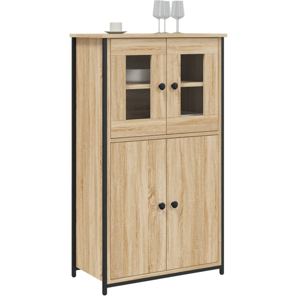 vidaXL 4 Door Sonoma Oak Highboard Image 3
