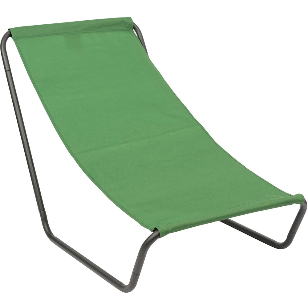 Harbour Housewares Matt Black and Green Folding Beach Lounger Image 2