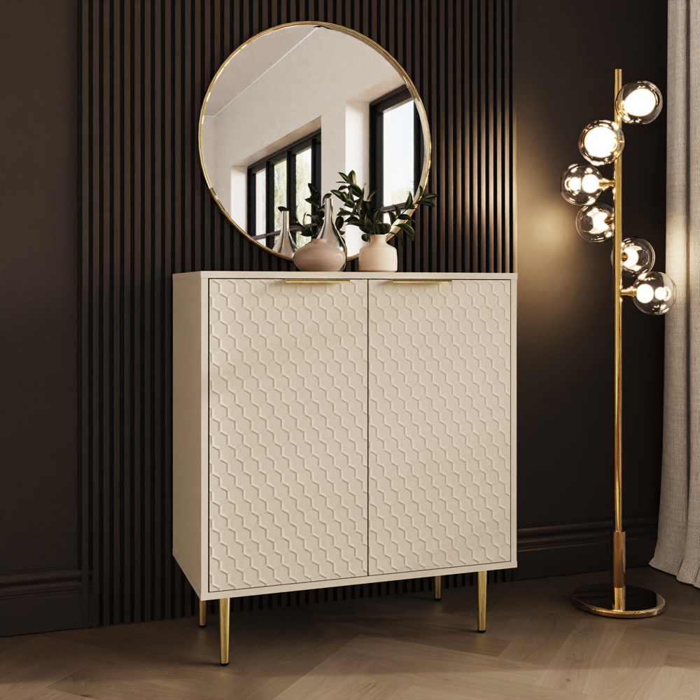 GFW Azariah 2 Door Ivory Compact Sideboard Image 7