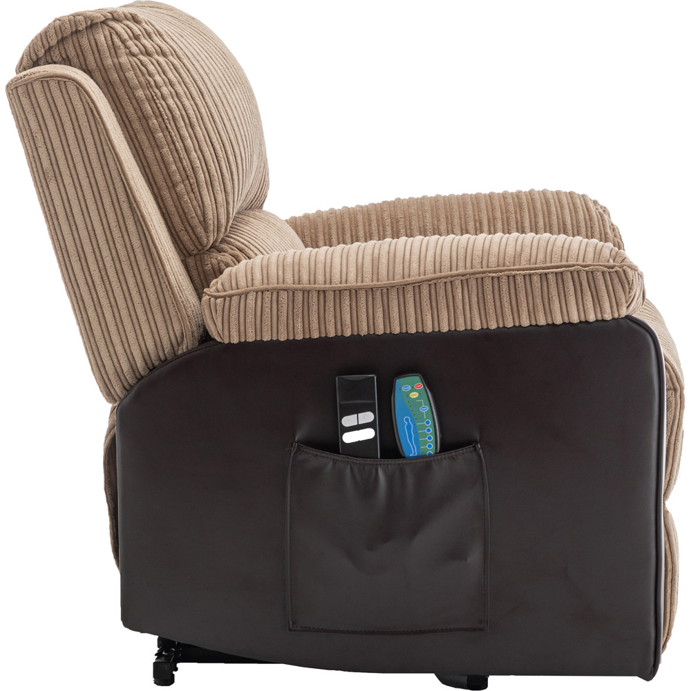 Furniture One Brown Electric Rise Recliner Armchair with Massager Image 5