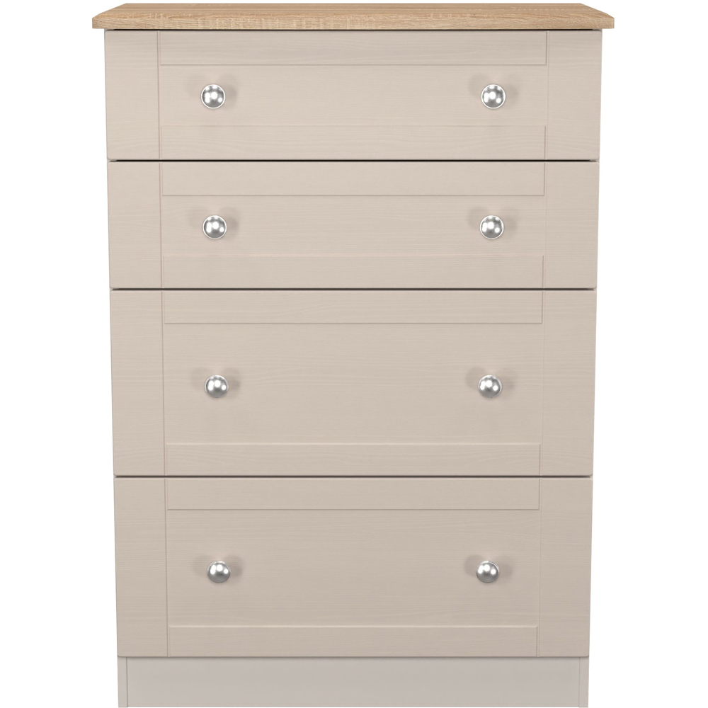 Crowndale Sussex 4 Drawer Kashmir Ash and Bardolino Oak Deep Chest of Drawers Ready Assembled Image 2