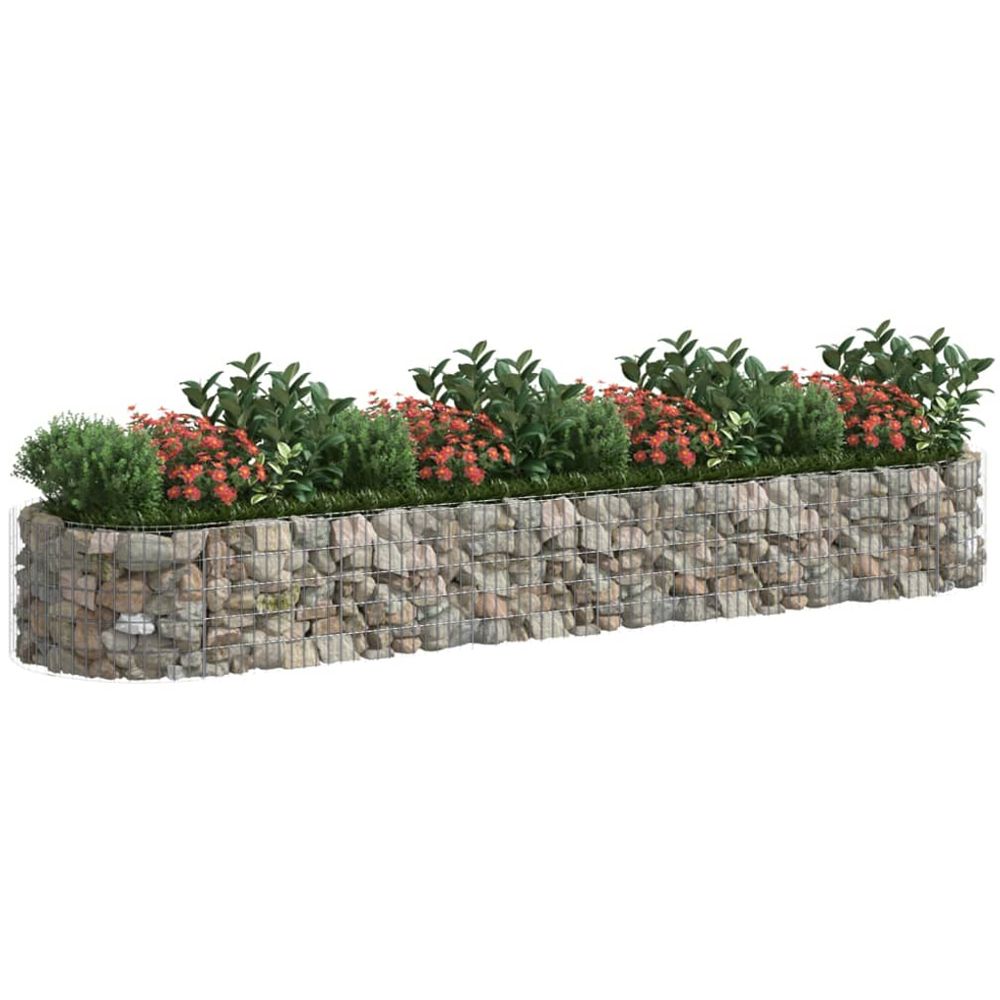 vidaXL Silver Galvanised Iron Gabion Raised Bed 400 x 100 x 50cm Image 4