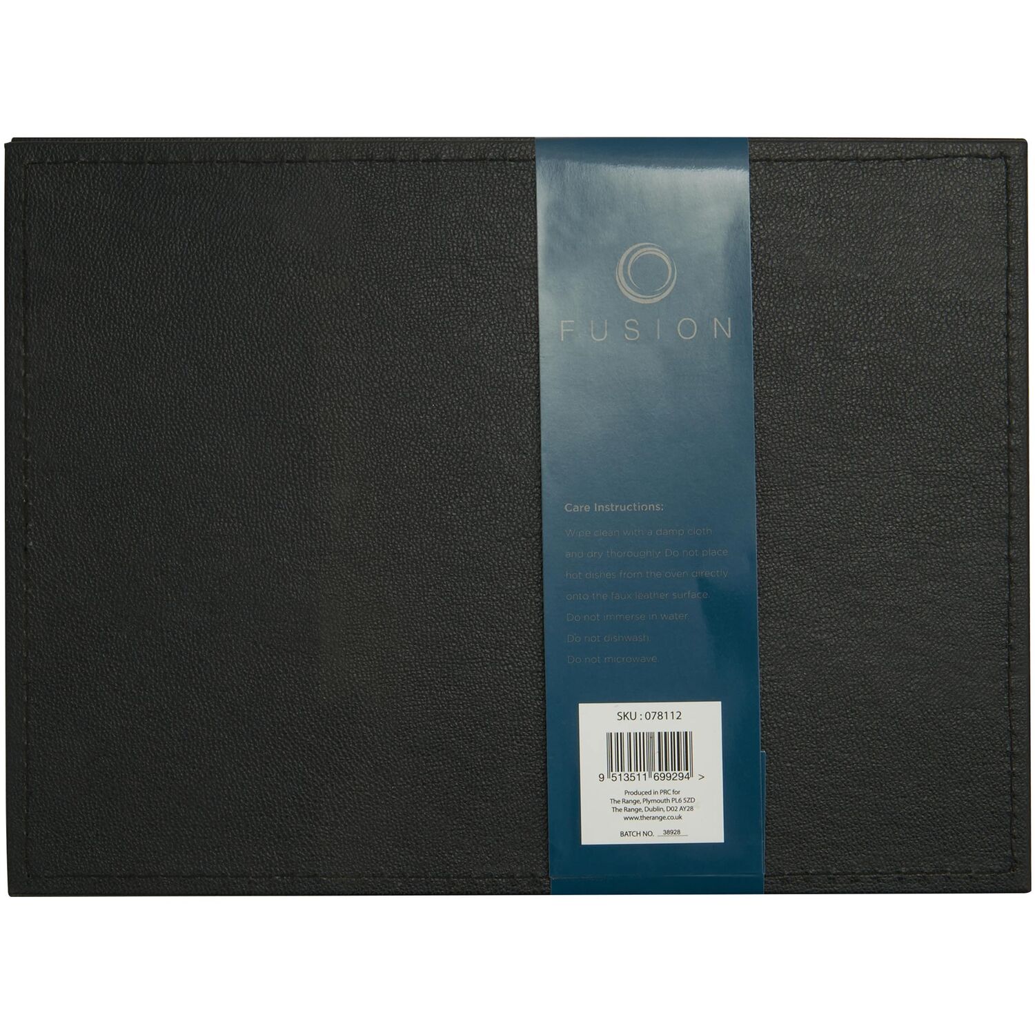 Pack of 4 Linen Texture Placemats - Black Image 2