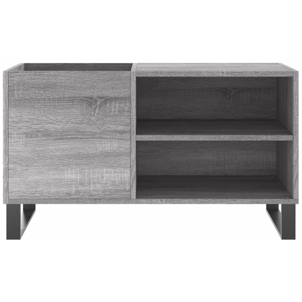 vidaXL 2 Shelf Grey Sonoma Record Cabinet Image 4