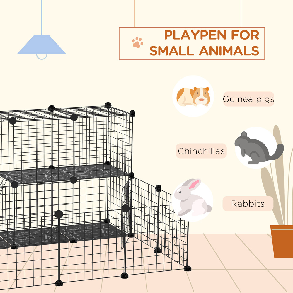 PawHut Black Expandable C and C Small Animal Cage Image 4