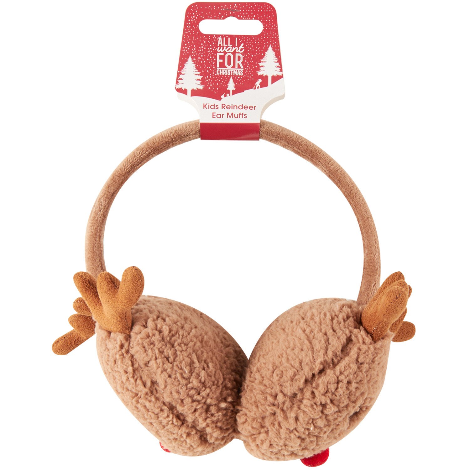 Kids Reindeer Ear Muffs - Brown Image 1