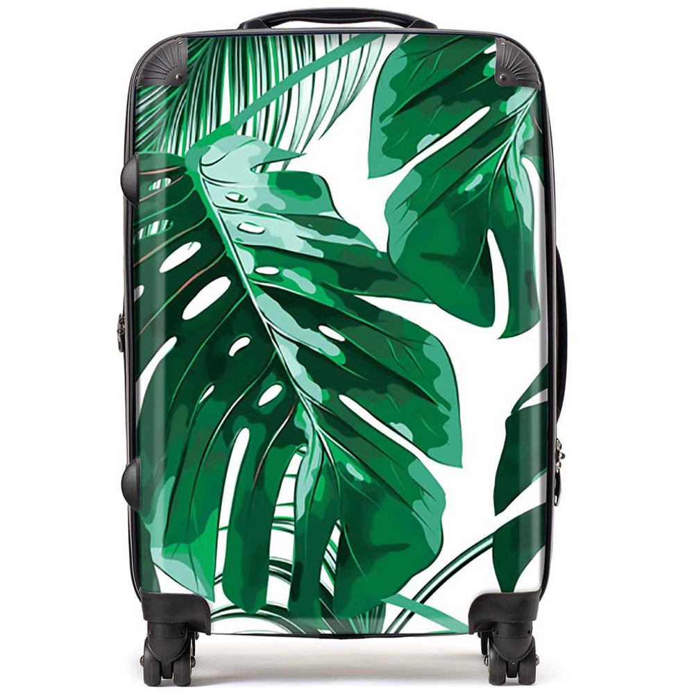Warren Reed Designer Medium Tropical Jungle Leaf Pattern Suitcase Image 1