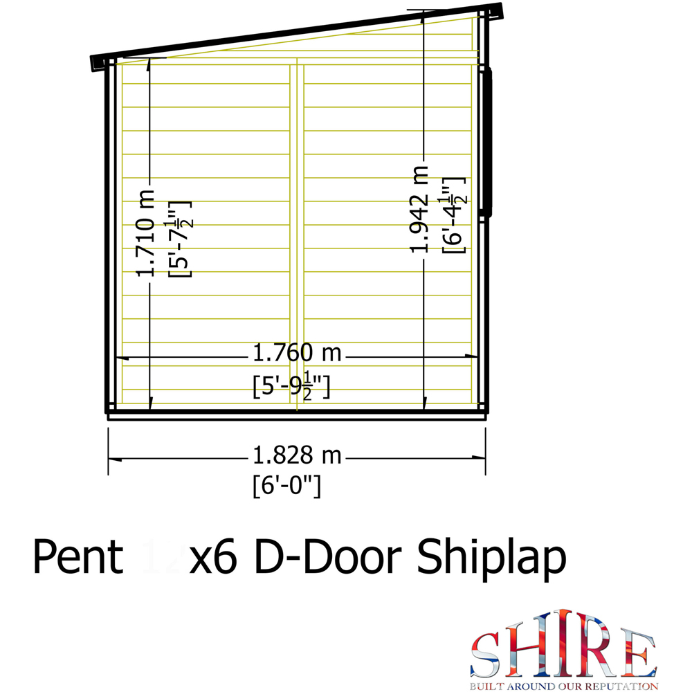 Shire 10 x 6ft Shiplap Pent Garden Shed Image 8