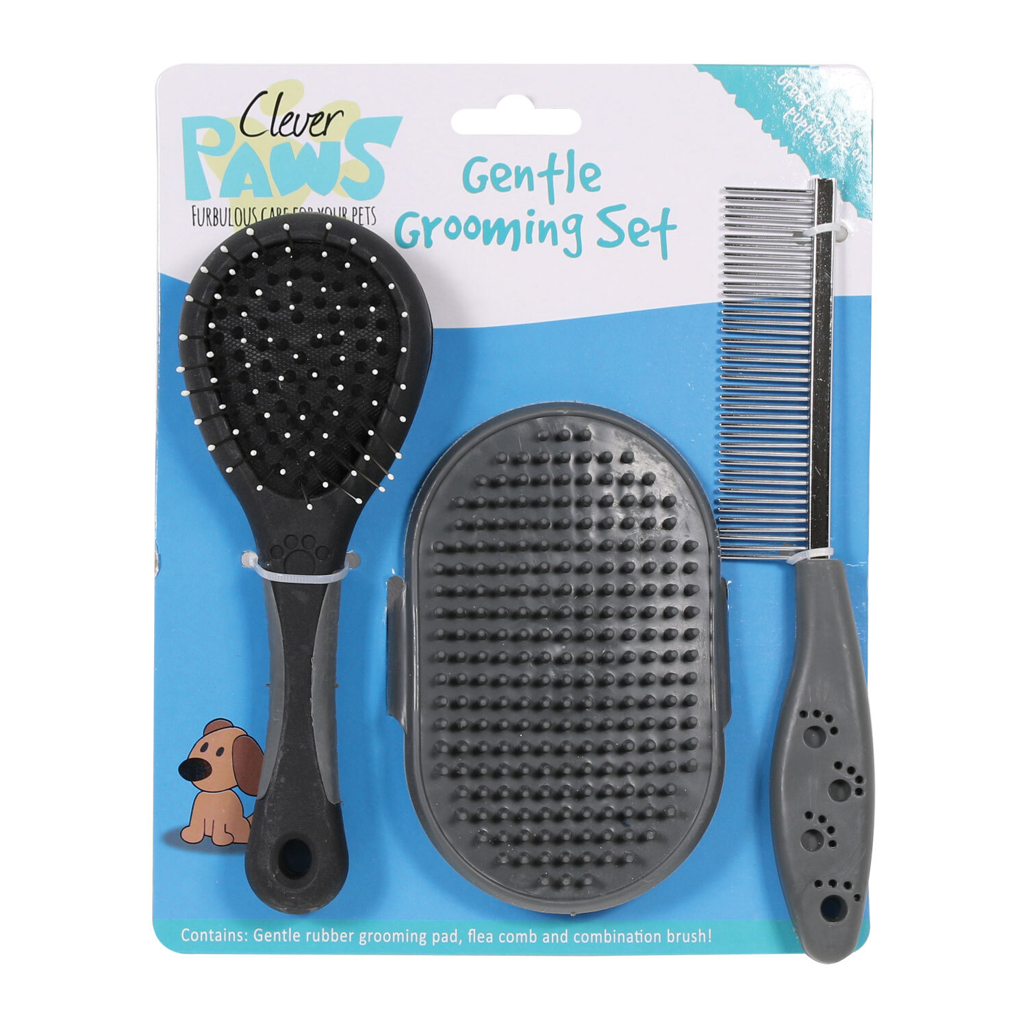 Single Clever Paws Grooming Comb and Brush Set in Assorted styles Image 1