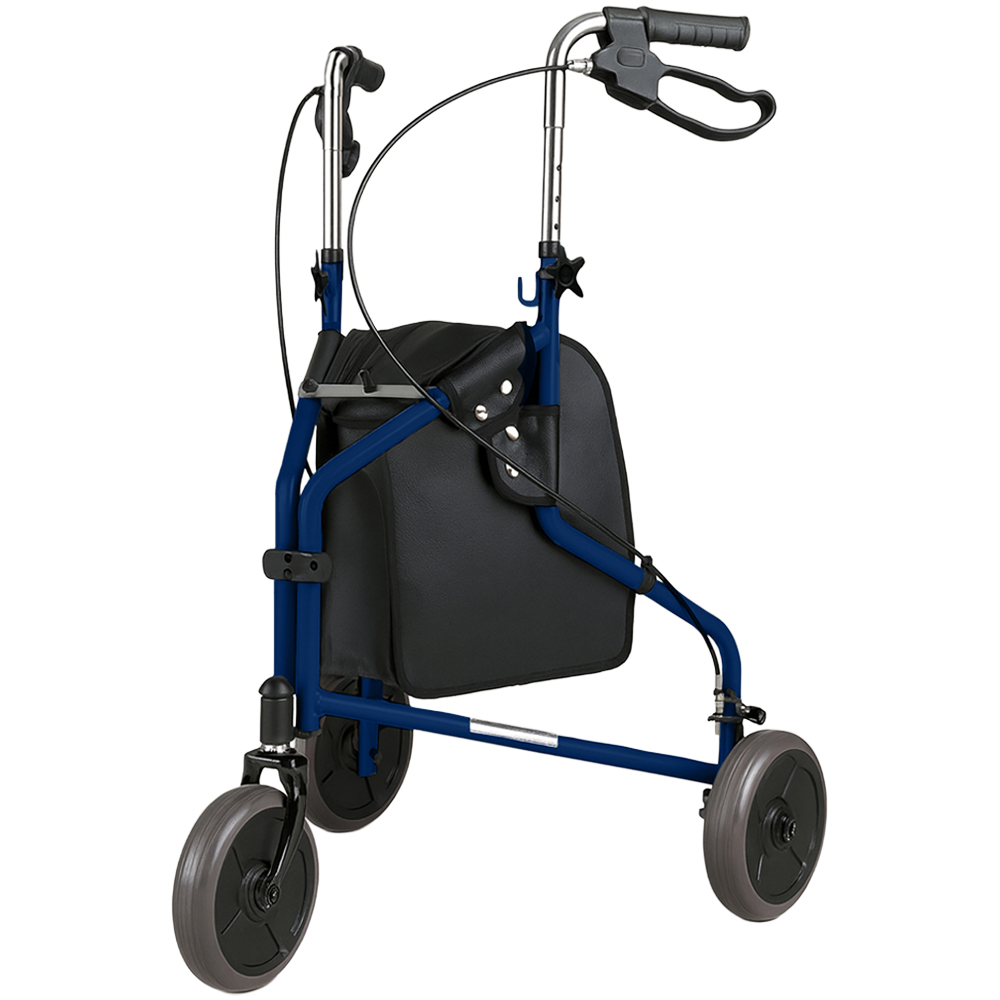 Aidapt 3 Wheel Blue Walker with Bag Image 1