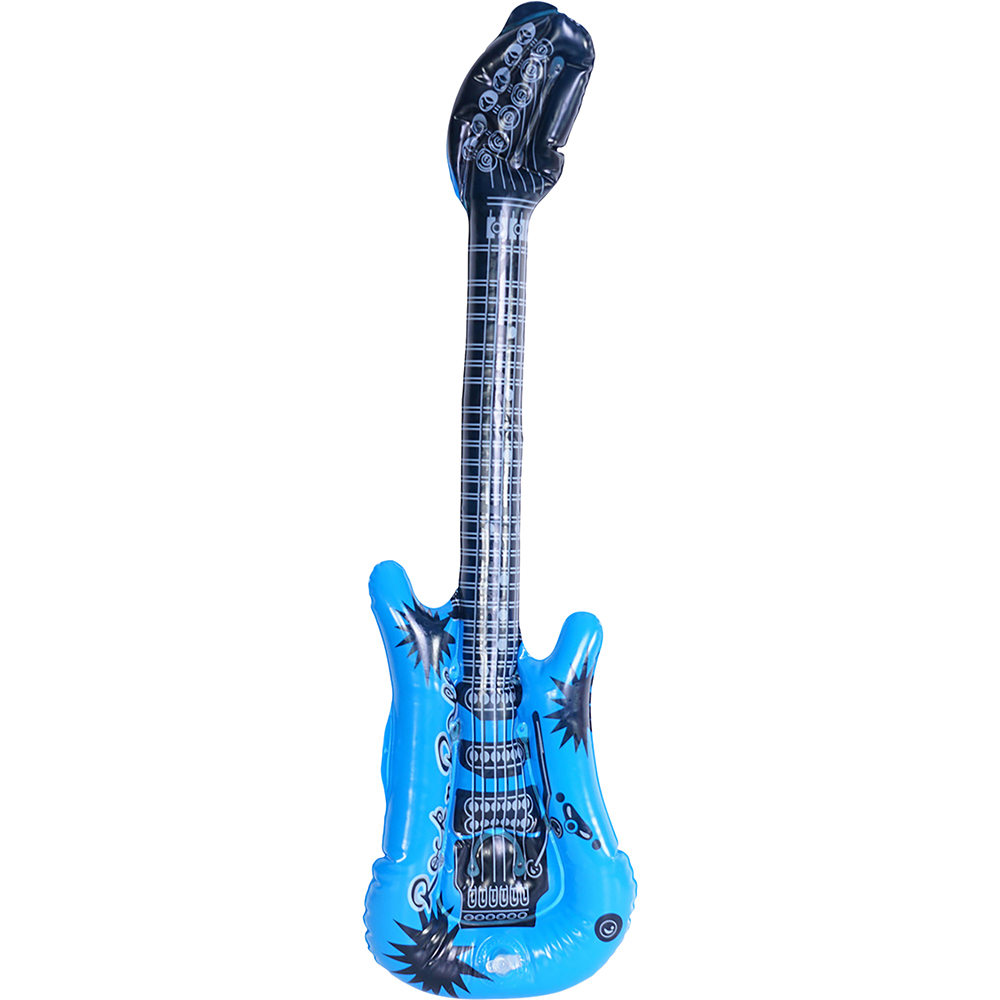 Cheetah Blue Party Inflatable Guitar 55cm Image 1