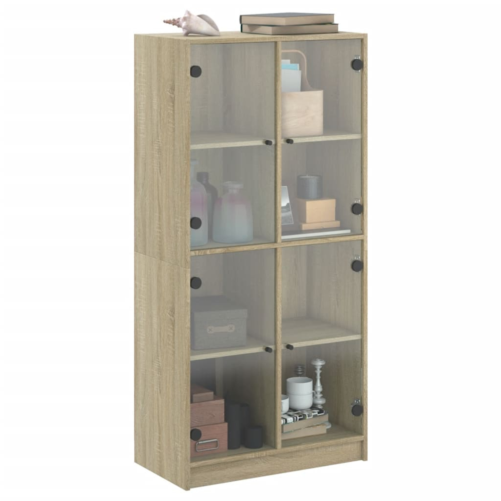 vidaXL 4 Glass Door Sonoma Oak Highboard Image 4