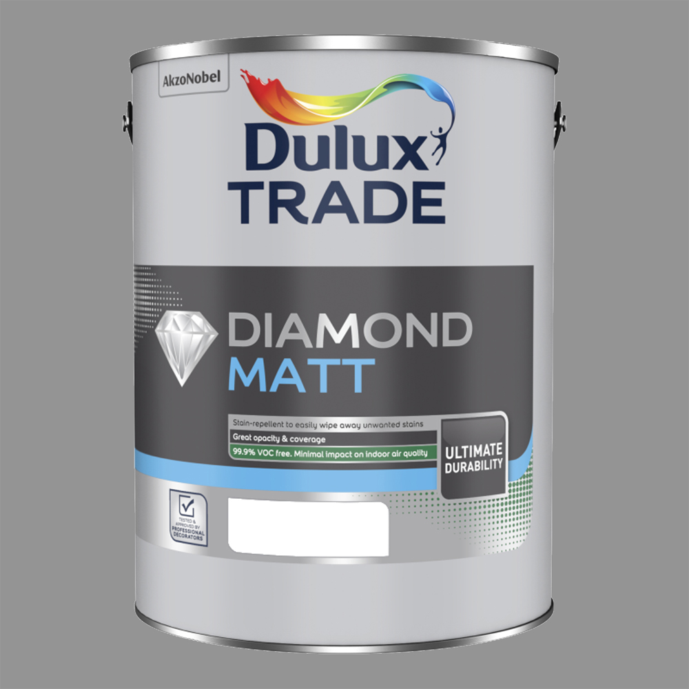 Dulux Trade Deep Fossil Walls and Ceilings Diamond Matt Paint 5L Image 2