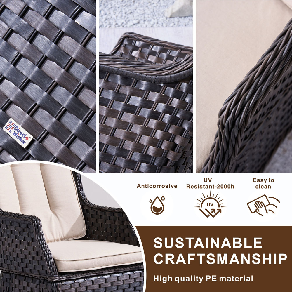 Direct Wicker Set of 2 Garden Detachable Aluminium Rattan Chair Image 4