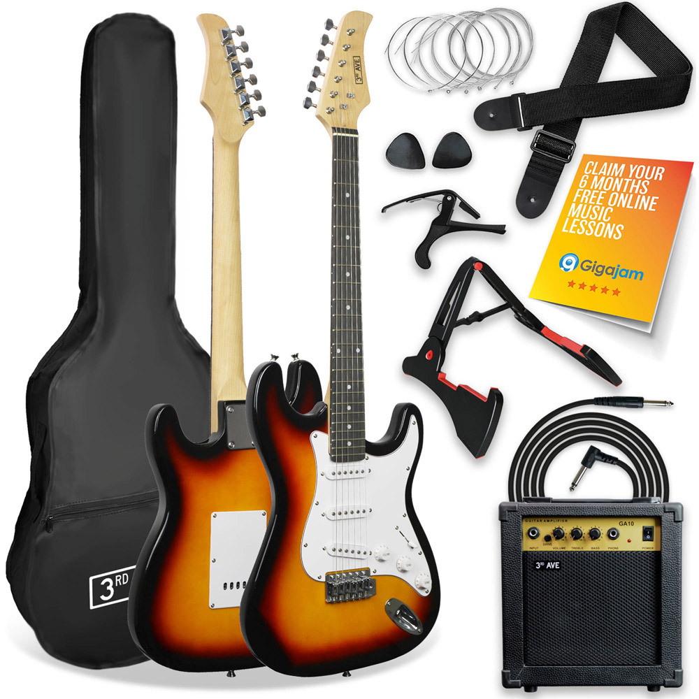 3rd Avenue Sunburst Full Size Electric Guitar Set Image 1