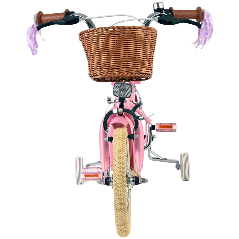 Volare Blossom Kids 14 inch Pink Bike with Stabilisers Doll Seat and Basket Image 3
