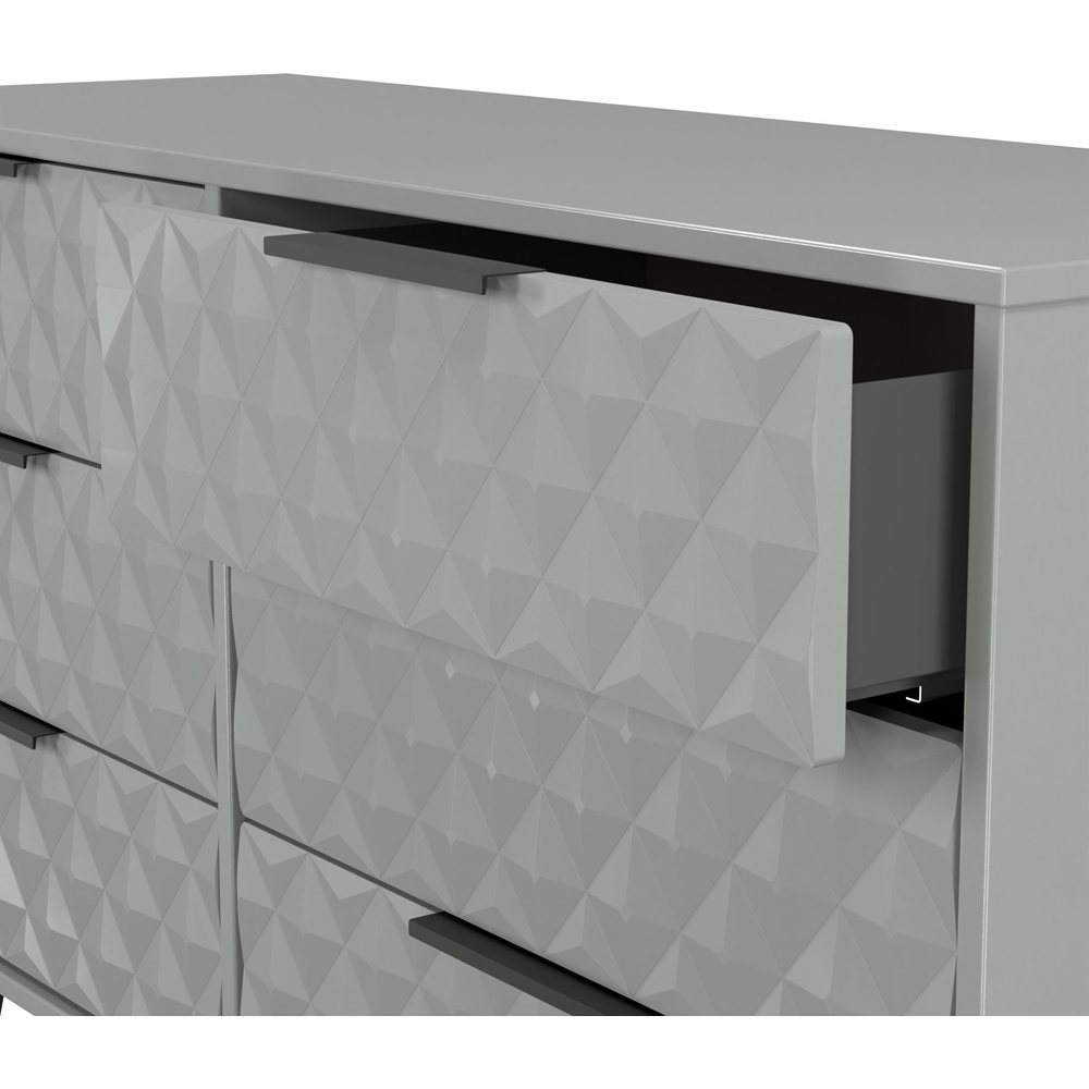 Crowndale Harlequin 6 Drawer Dusk Grey Wide Chest of Drawers Ready Assembled Image 6