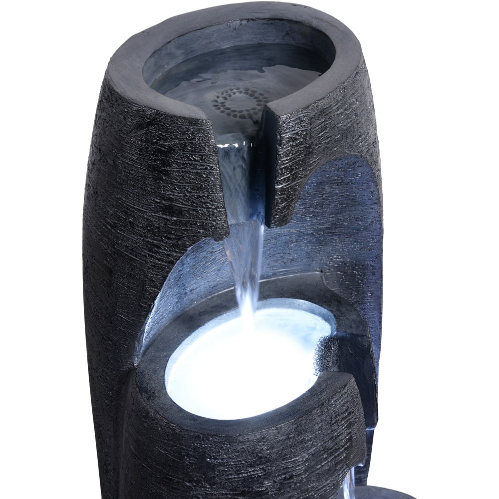 Teamson Home Black Modern 3-Tier Cascading Urn Outdoor Fountain 28 inch Image 4