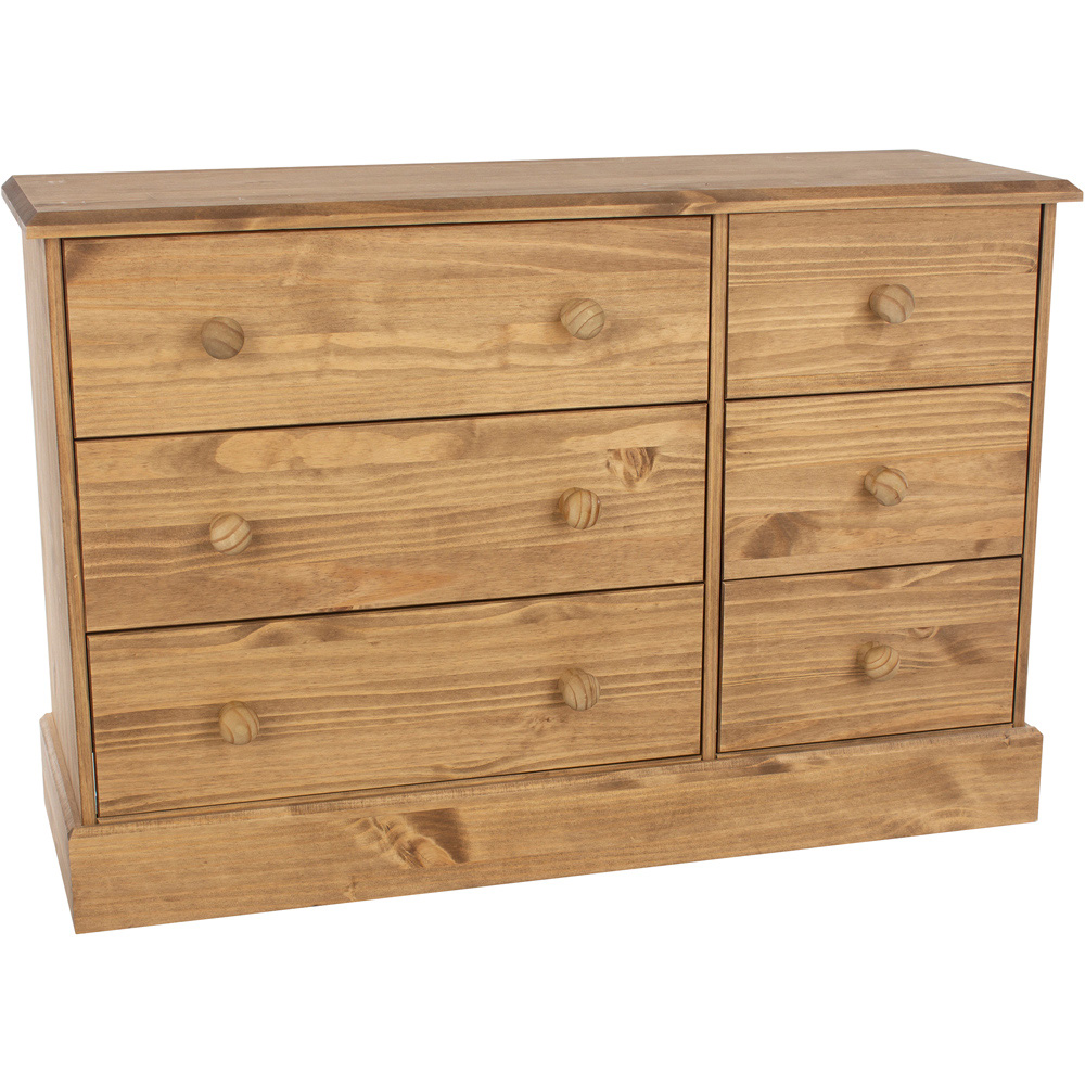 Core Products Cotswold 6 Drawer Pine Wide Chest of Drawers Image 2