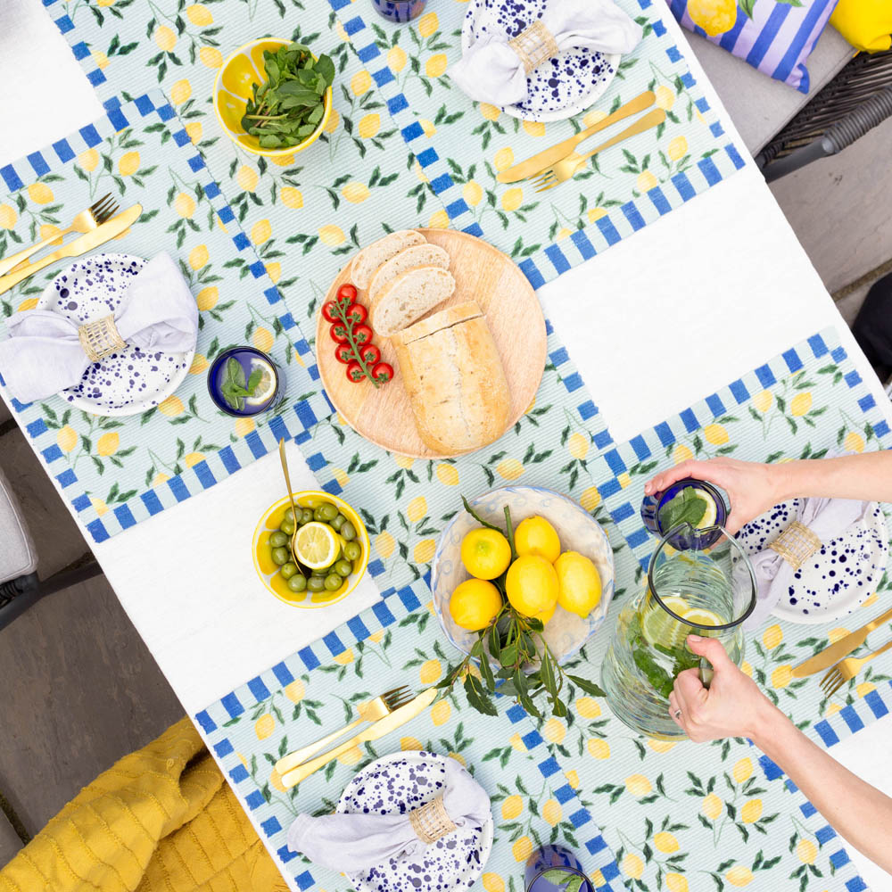 furn. Lemons Blue Table Runner 230 x 35cm Image 8