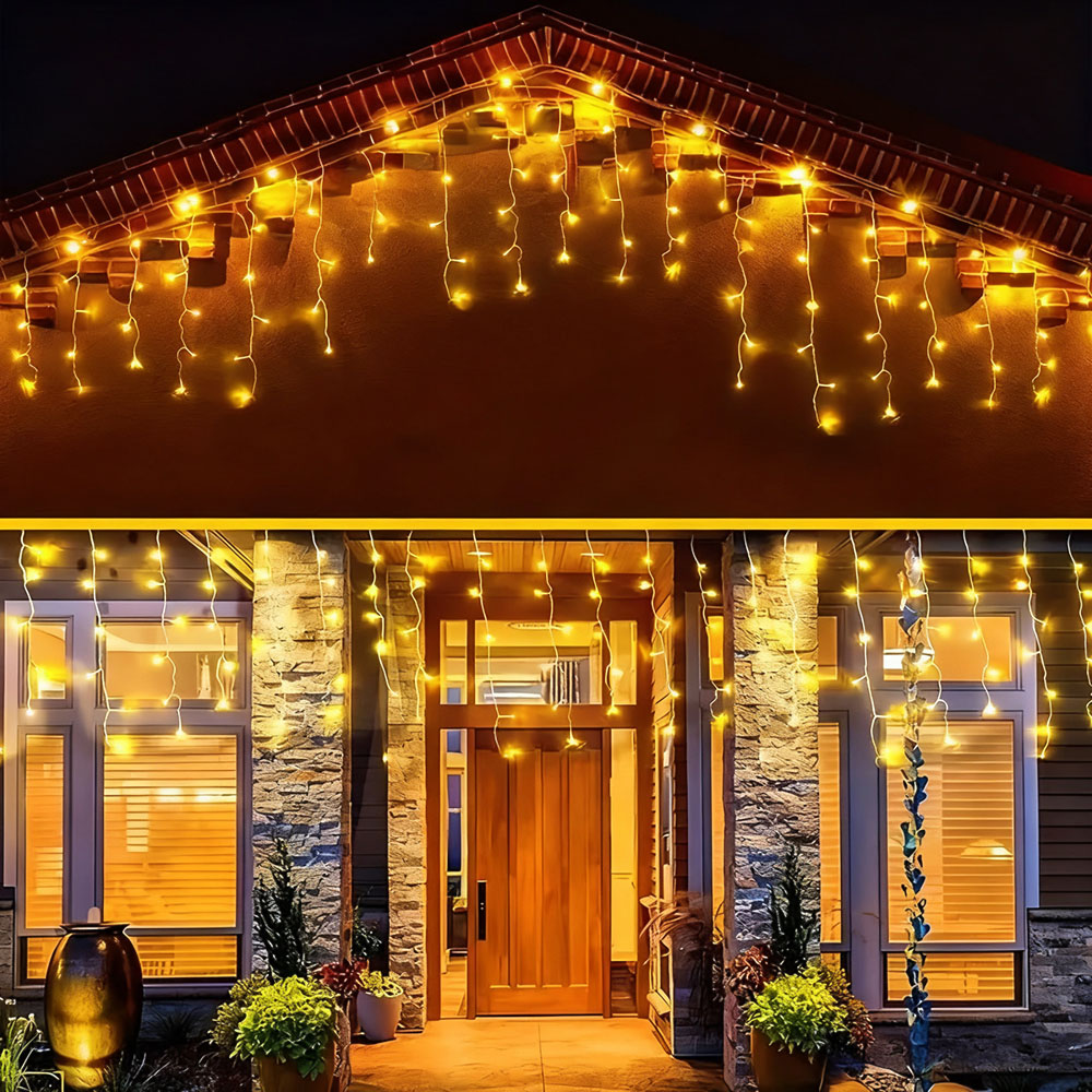 Living and Home 800 Warm White LED Solar Powered Icicle String Lights with Remote Control 20m Image 6