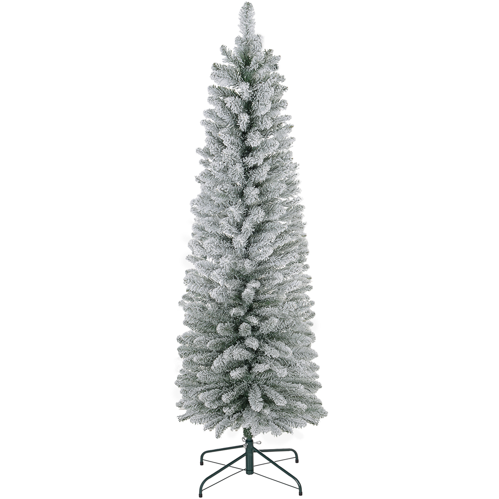 Everglow Snow Flocked Pencil Artificial Christmas Tree 5ft Image 1