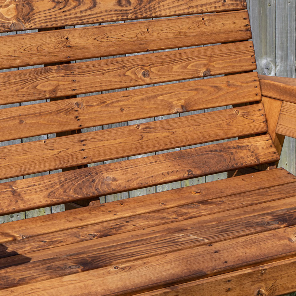 Samuel Alexander 2 Seater Rustic Wooden Garden Bench Image 8