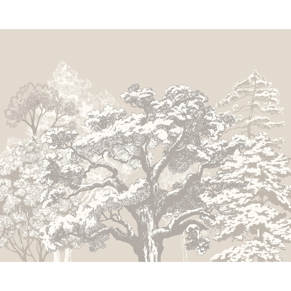 Origin Murals Etched Trees Charcoal and Stone Wall Mural Large Image 2