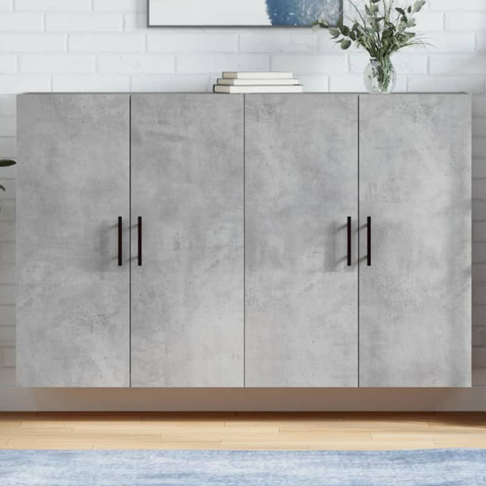vidaXL 2 Door Concrete Grey Wall Mounted Cabinet Set of 2 Image 1