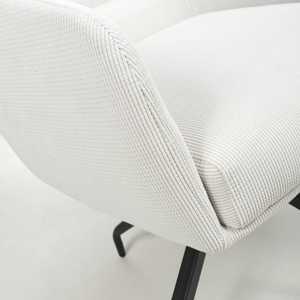 Artemis Set of 2 Corduroy White Swivel Chair Image 6