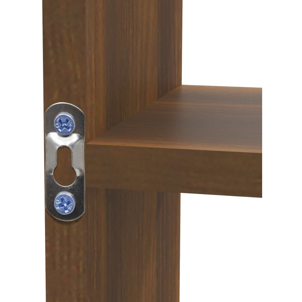 vidaXL 8 Shelf Brown Oak Wall Shelf  Image 5