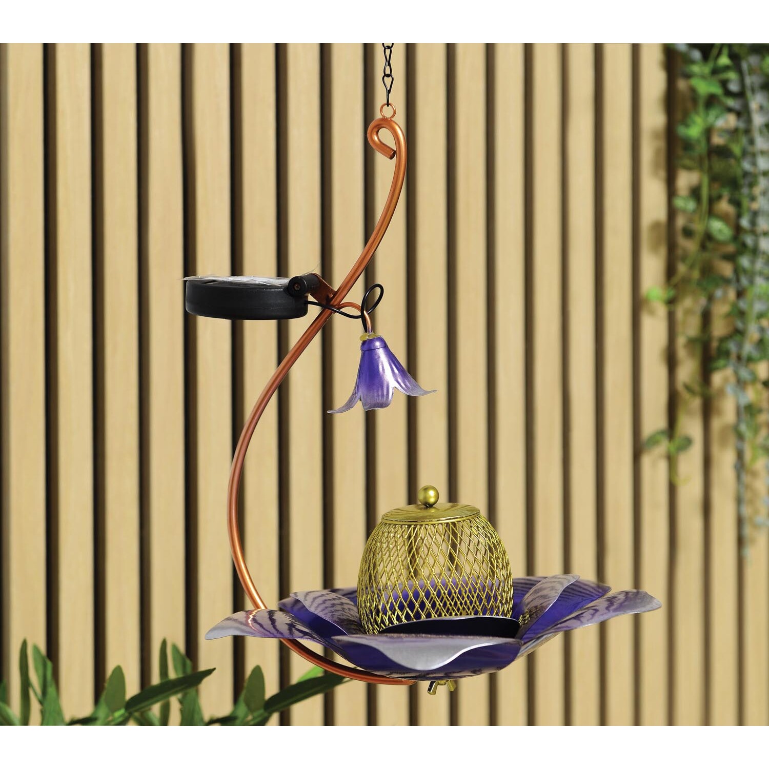 Solar Hanging Flower Birdfeeder Image 1