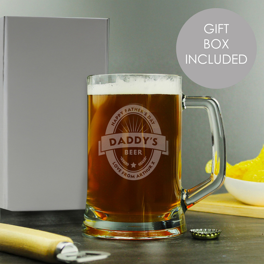 Personalised Memento Company Personalised Beer Label Pint Stern Tankard Image 3