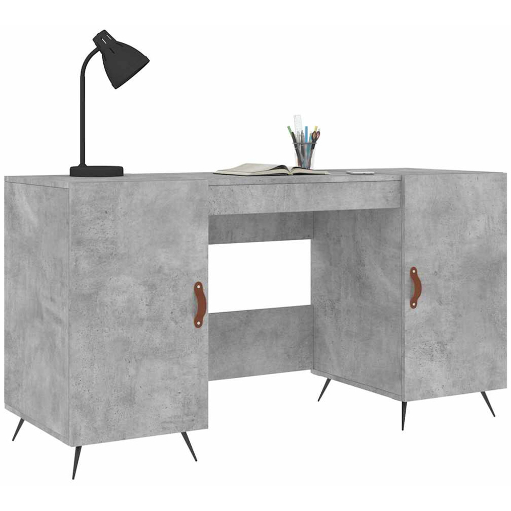 vidaXL 2 Door Computer Desk Concrete Grey Image 3