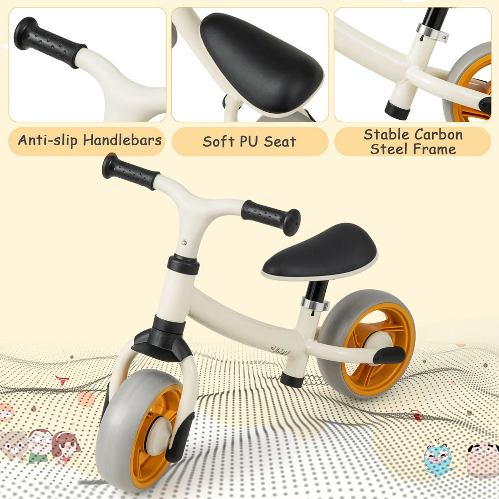 Costway White Adjustable Baby Balance Bike Image 9