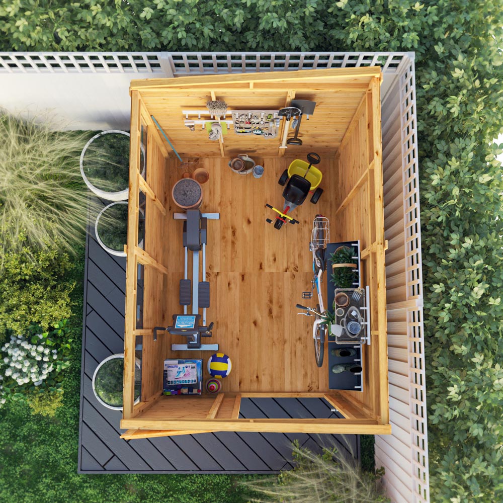 Mercia Woodsman 8 x 6ft Shiplap Glass Pent Shed Image 4